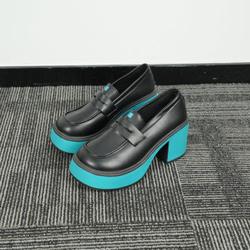 Miku Black Blue Custom Made Shoes Boots Cosplay Anime