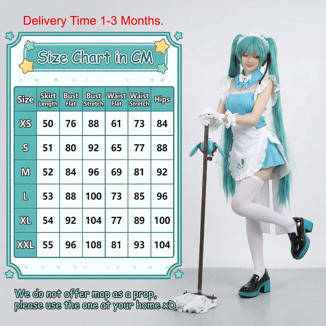Hatsune Miku Cosplay Costume – Vocaloid Maid Outfit