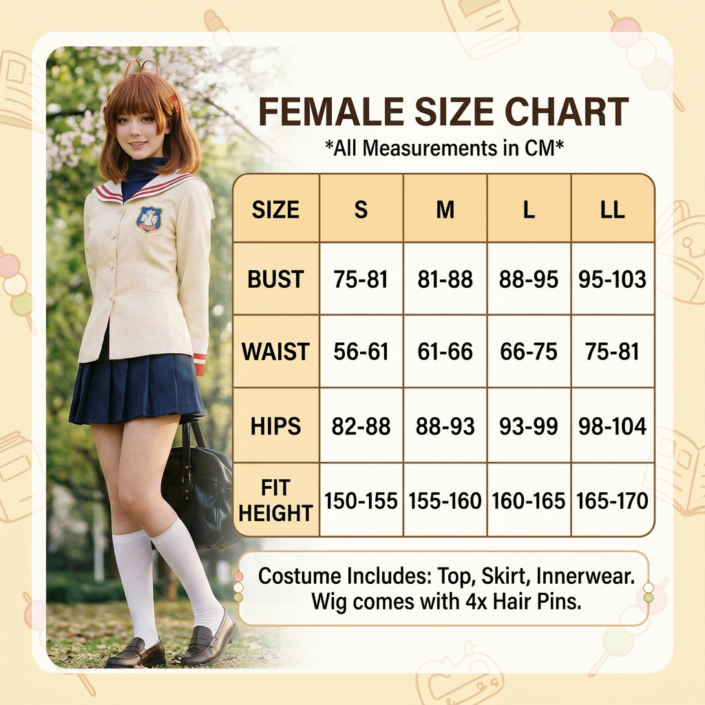 Nagisa Furukawa Cosplay Costume – Clannad School Uniform Outfit