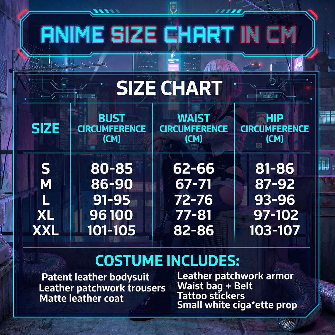 Lucy Cosplay Costume – Cyberpunk: Edgerunners Netrunner Outfit
