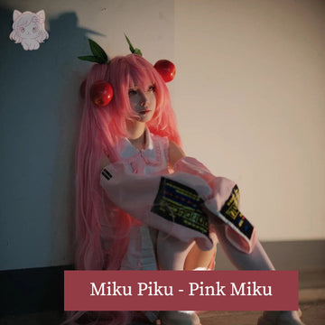 Sakura Miku Cosplay Wig – Vocaloid Piku Version Character Wig