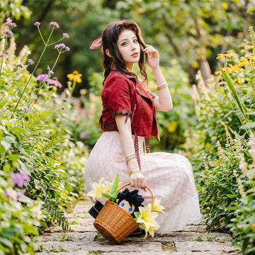 Aerith Full Cosplay Outfit - Anime Costume Set for Events, Expo & Fantasy Photoshoots