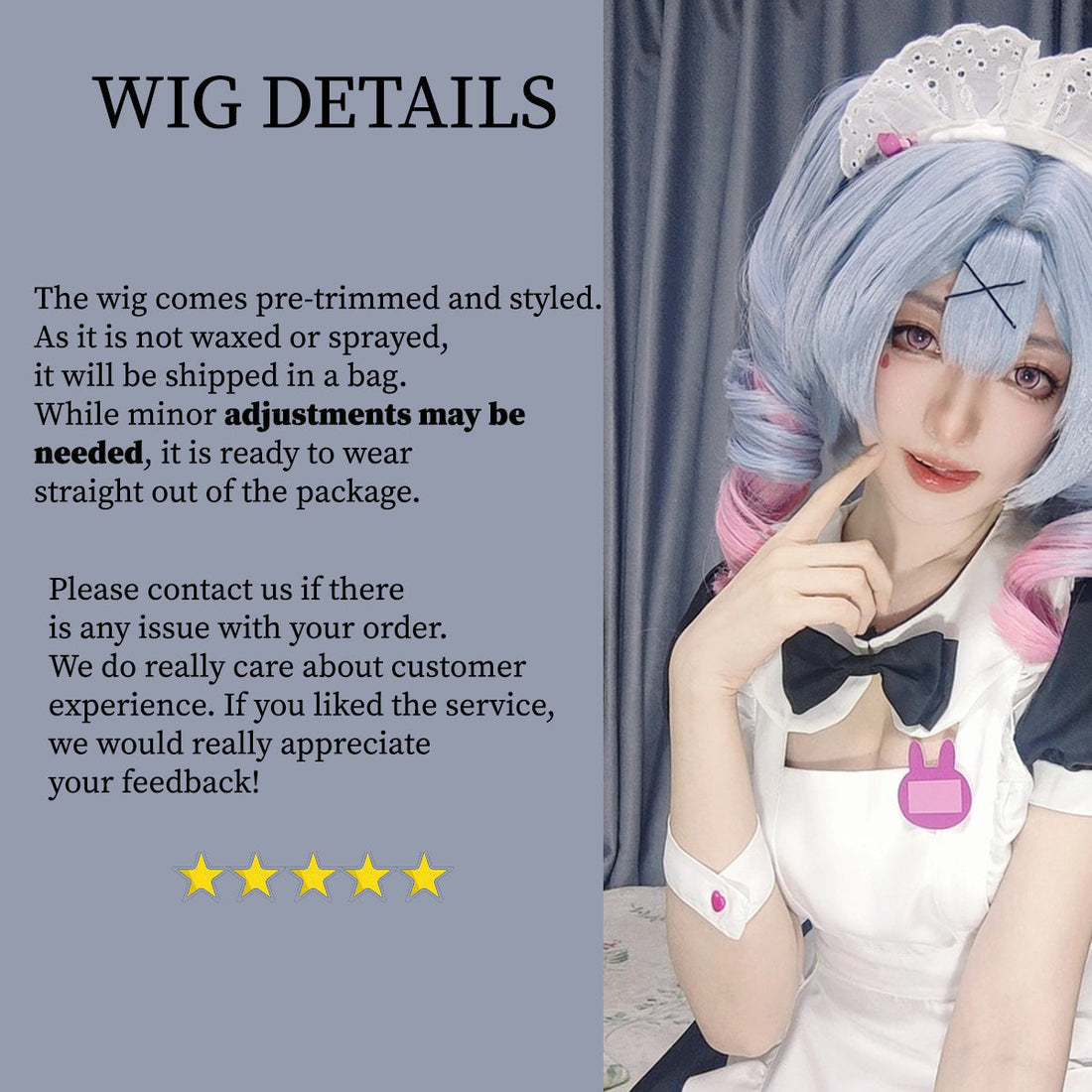 Hatsune Miku Pink Blue Cosplay Wig – Vocaloid Pink Blue Character Wig